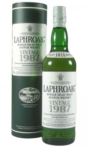 Laphroaig 1987 19 Year Old Vintage, OB with Tube