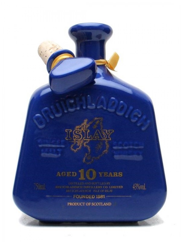 Bruichladdich 10 Year Old Bottled 1980's Blue Ceramic Decanter